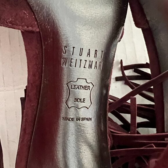 Stuart Weitzman brown suede fringe heels size 7 - Picture 7 of 7